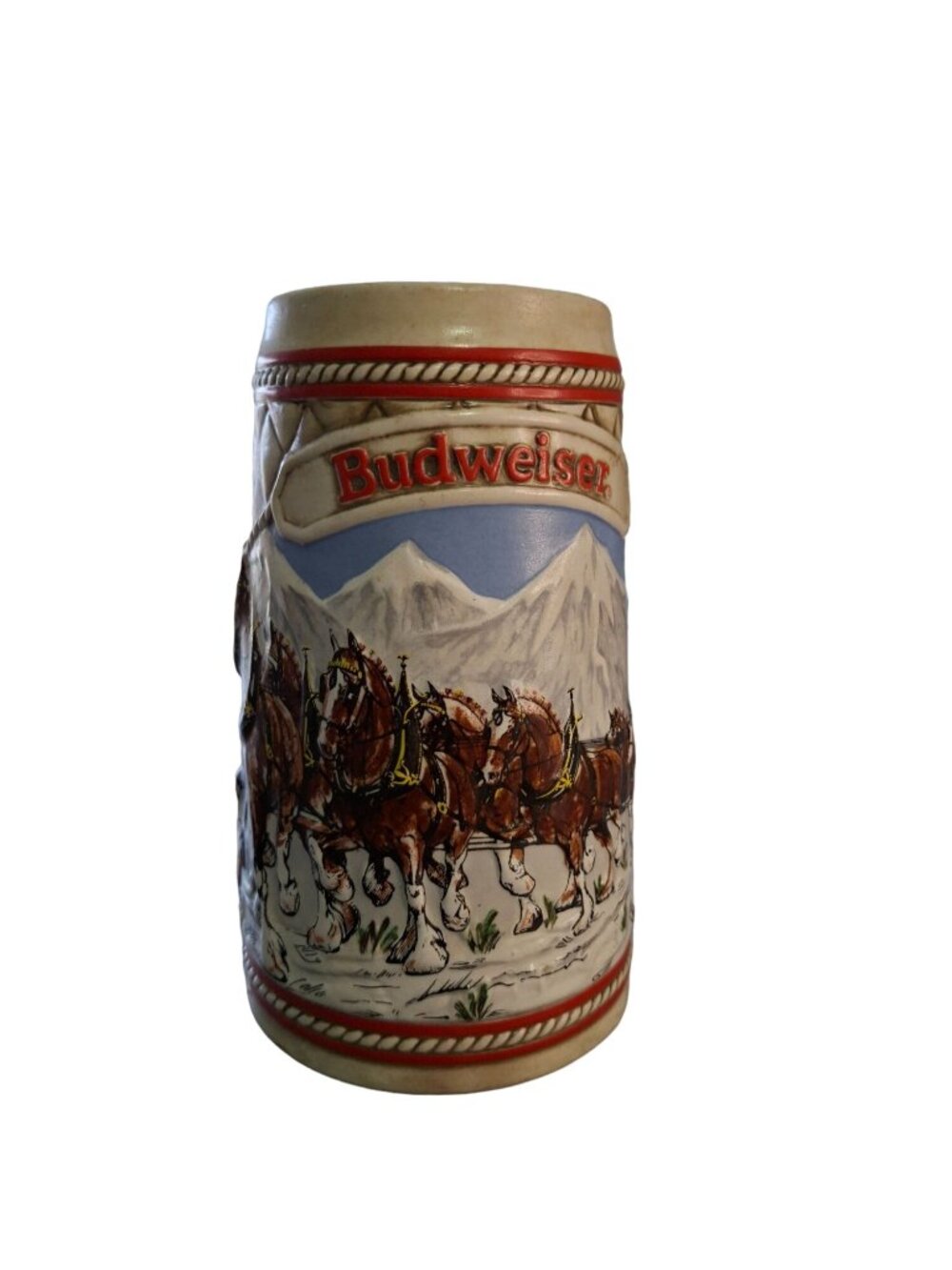 1985 Budweiser Clydesdales A Series Beer Stein Anheuser-Busch Ceramarte Brazil